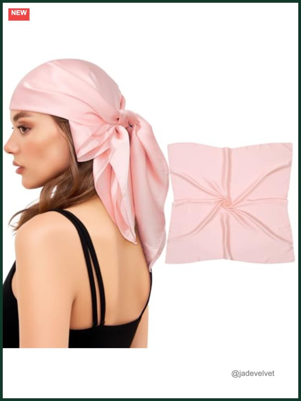 27.5" Square Silk-Like Satin Head Scarf for Women's Hair
